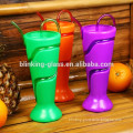 Plastic straw Tumbler PP plastic goblet cup with straw